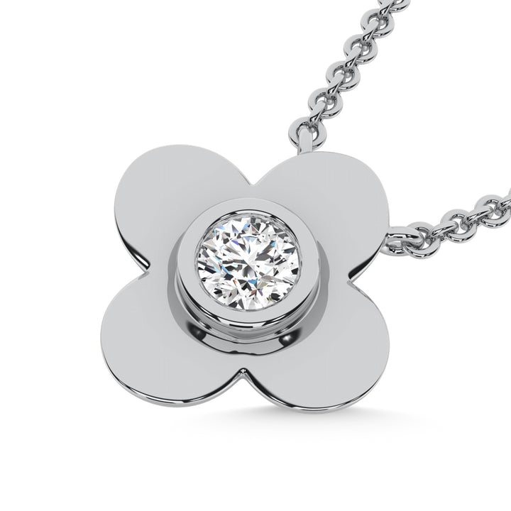 10K White Gold Lab Grown Diamond 1/20 Ct.Tw. Fashion Necklace