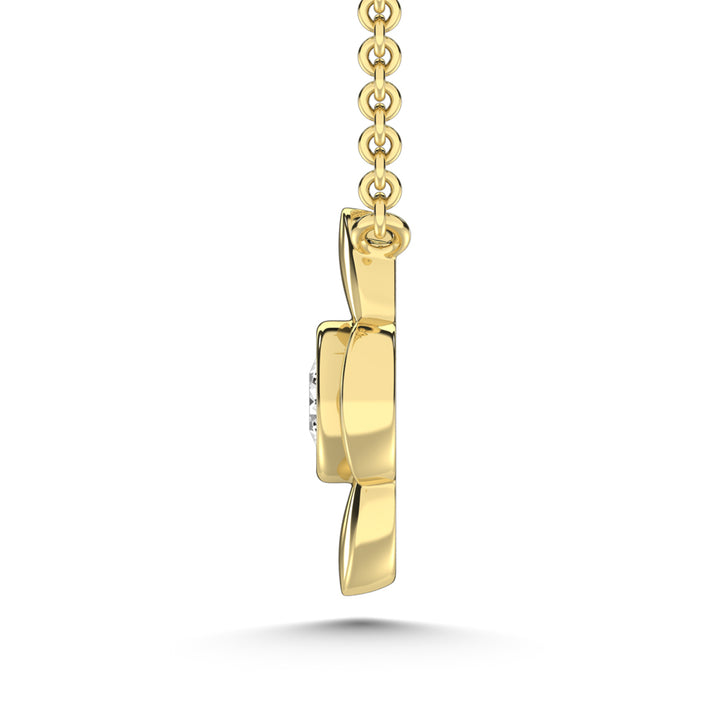 10K Yellow Gold Lab Grown Diamond 1/20 Ct.Tw. Fashion Necklace