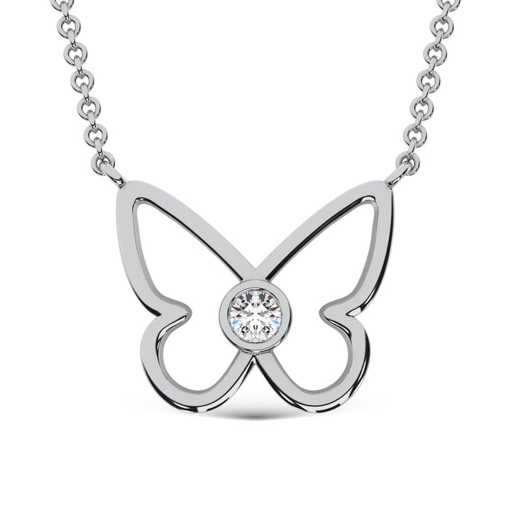 10K White Gold Lab Grown Diamond 1/20 Ct.Tw. Fashion Necklace