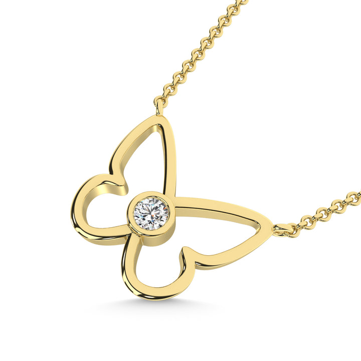 10K Yellow Gold Lab Grown Diamond 1/20 Ct.Tw. Fashion Necklace