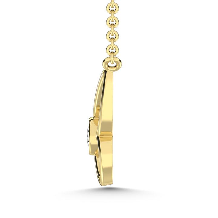 10K Yellow Gold Lab Grown Diamond 1/20 Ct.Tw. Fashion Necklace