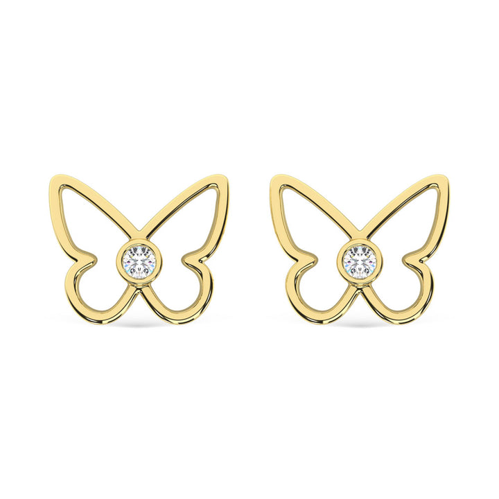 10K Yellow Gold Lab Grown Diamond 1/10 Ct.Tw. Fashion Earrings