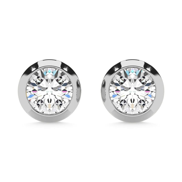 10K White Gold Lab Grown Diamond 1/5 Ct.Tw. Round Shape Stud Earrings