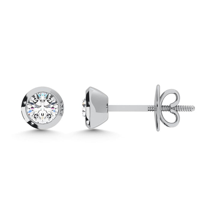10K White Gold Lab Grown Diamond 1/5 Ct.Tw. Round Shape Stud Earrings