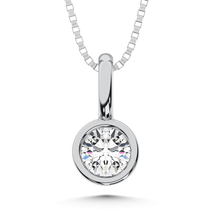 10K White Gold Lab Grown Diamond 1/6 Ct.Tw. Solitaire Pendants
