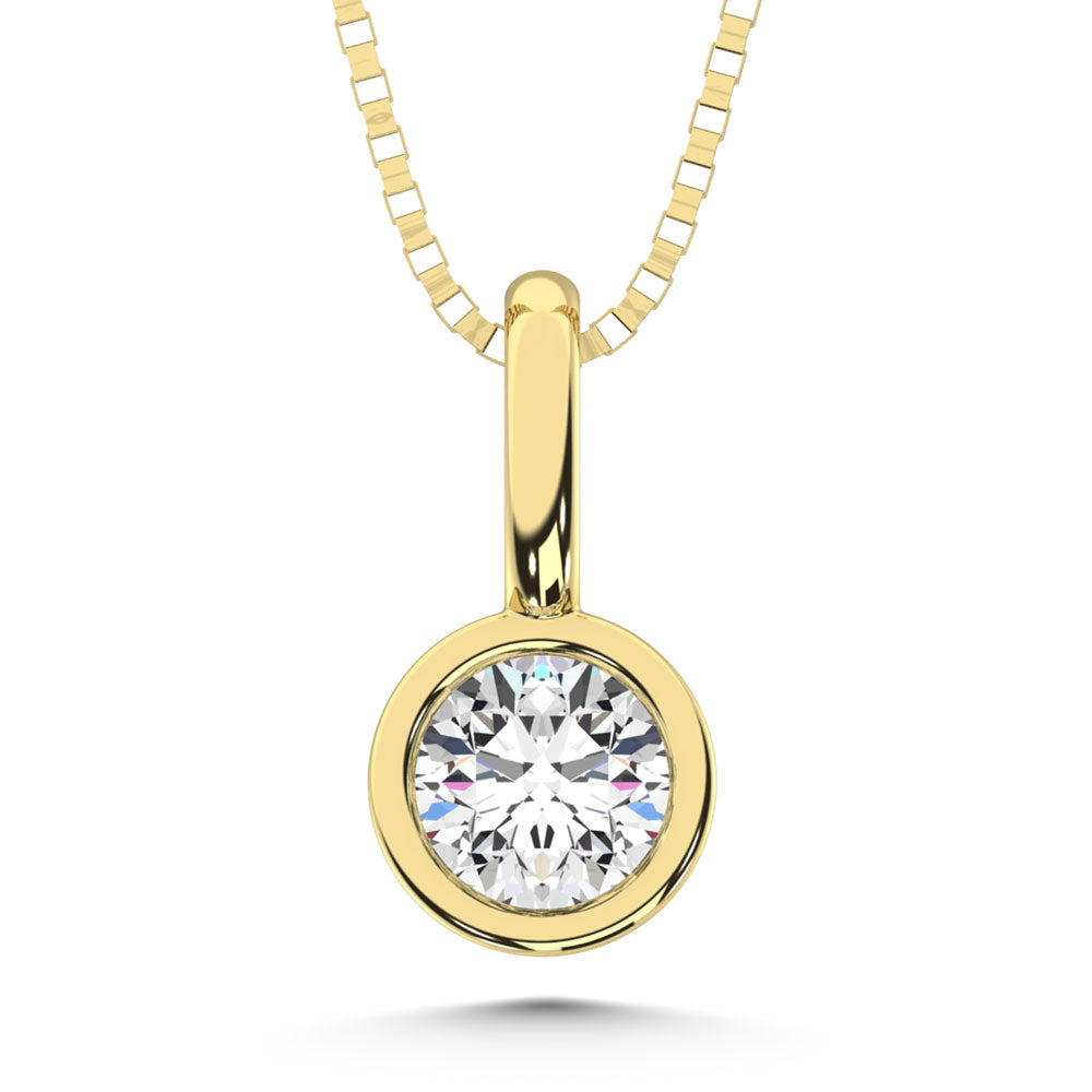 10K Yellow Gold Lab Grown Diamond 1/6 Ct.Tw. Solitaire Pendants