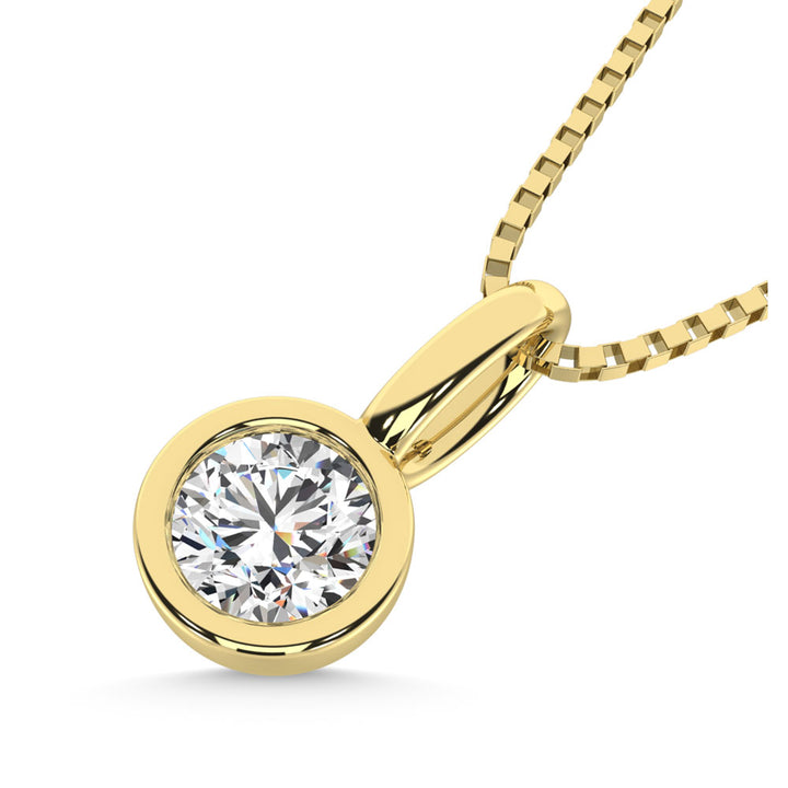 10K Yellow Gold Lab Grown Diamond 1/6 Ct.Tw. Solitaire Pendants
