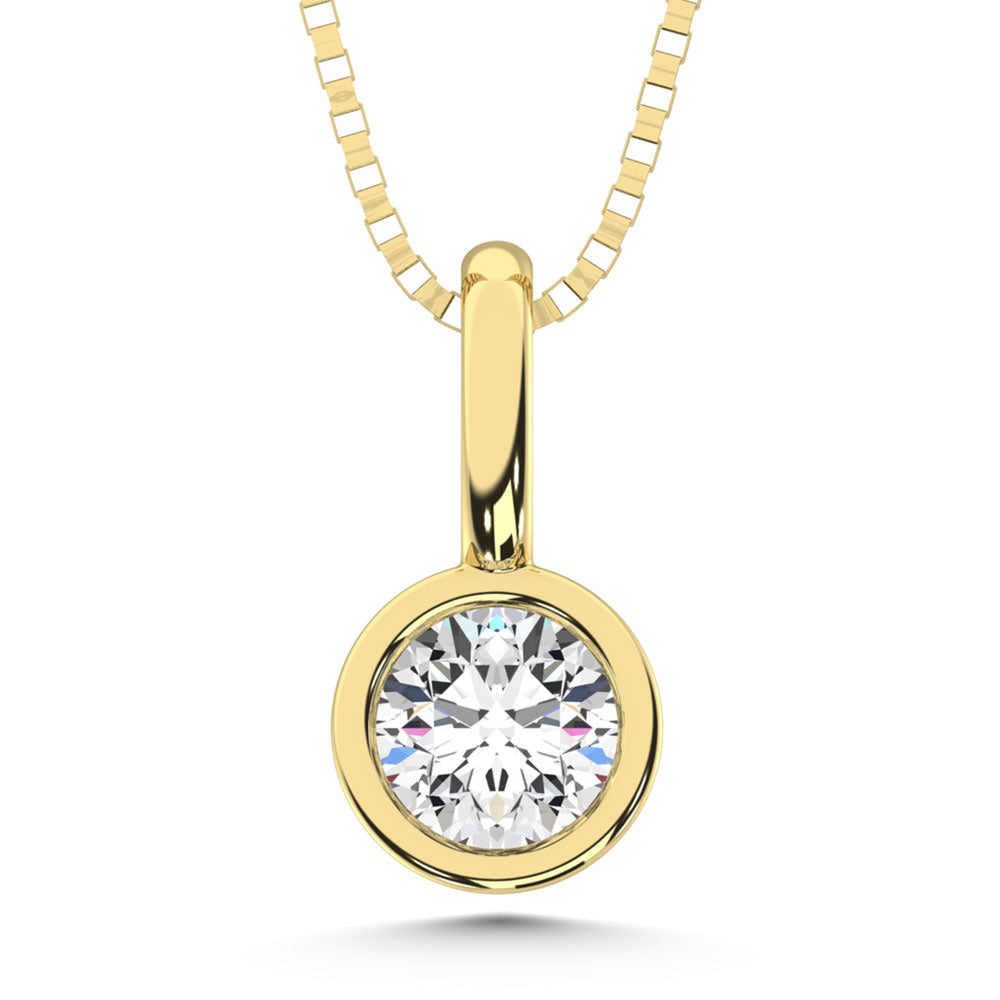 10K Yellow Gold Lab Grown Diamond 1/6 Ct.Tw. Solitaire Pendants