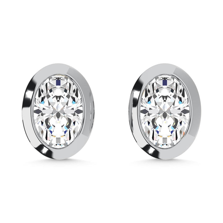 10K White Gold Lab Grown Diamond 1/5 Ct.Tw. Oval Shape Stud Earrings