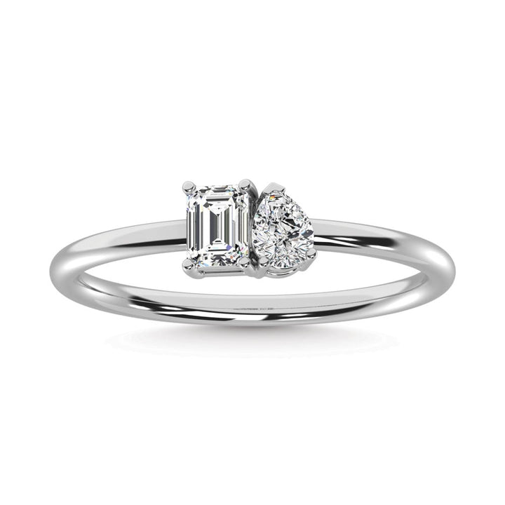 10K White Gold Lab Grown Diamond 3/8 Ct.Tw. Fashion Ring