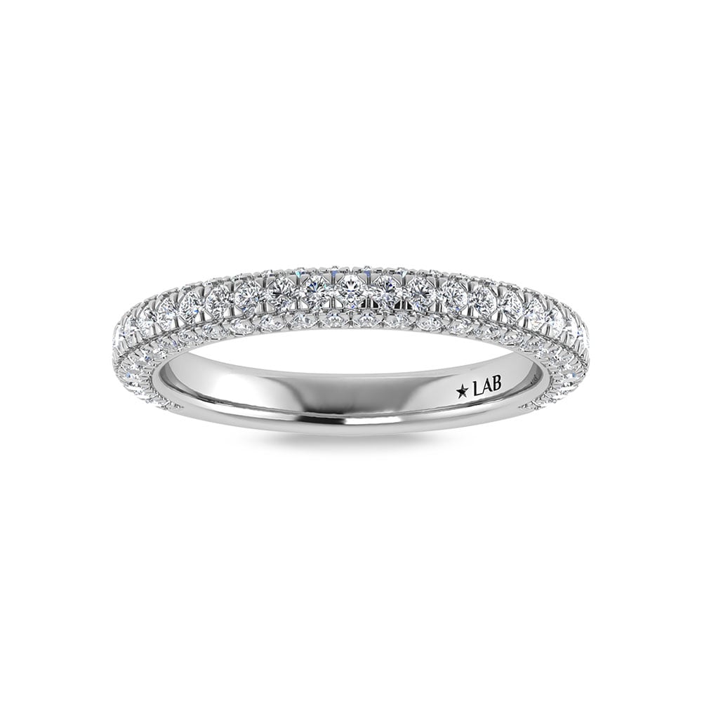 14K White Gold Lab Grown Diamond 7/8 Ct.Tw.  Round Shape Wedding Band