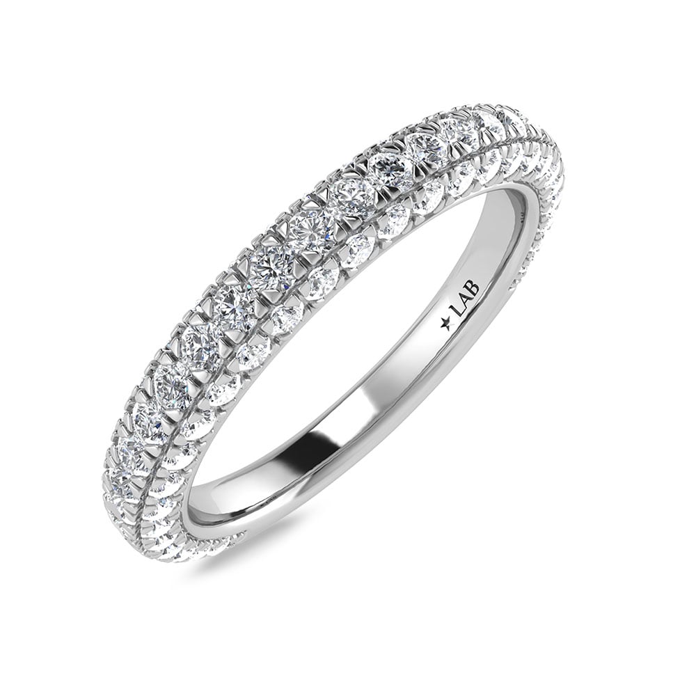 14K White Gold Lab Grown Diamond 7/8 Ct.Tw.  Round Shape Wedding Band