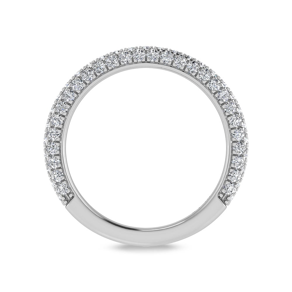 14K White Gold Lab Grown Diamond 7/8 Ct.Tw.  Round Shape Wedding Band