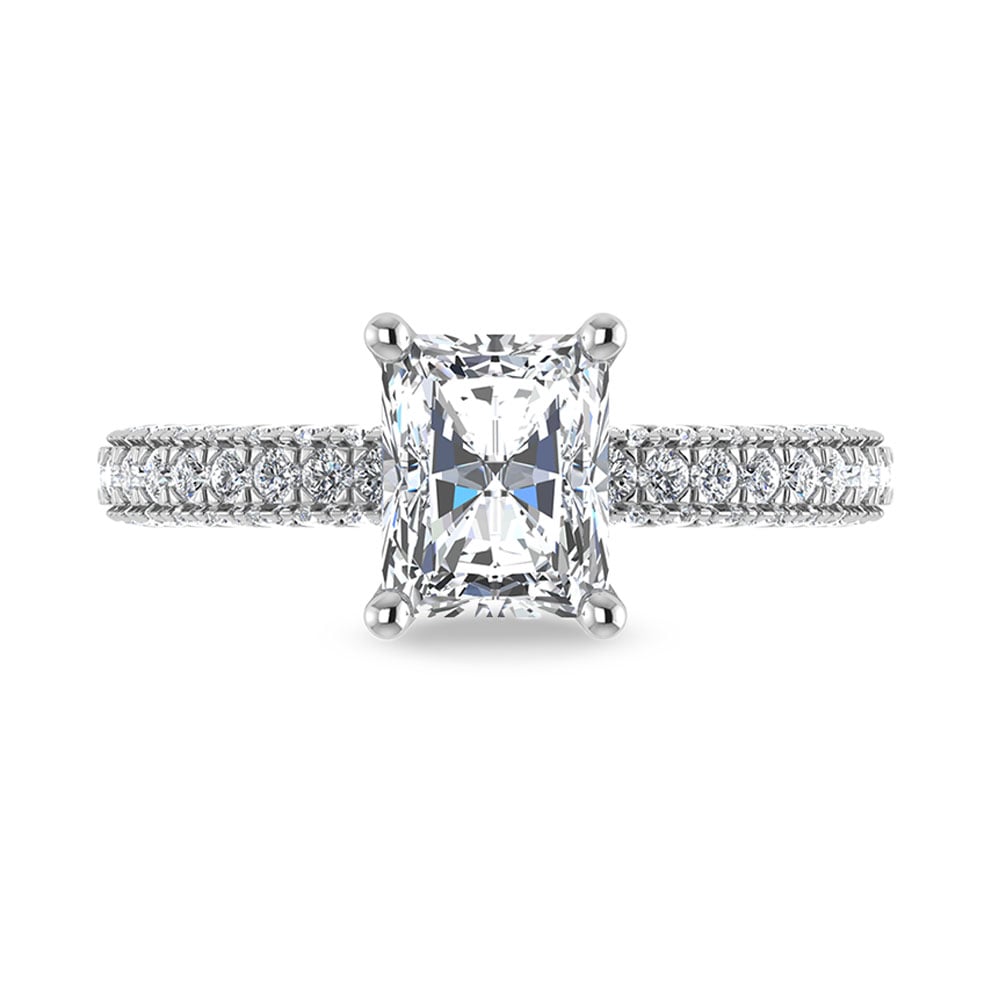 14K White Gold Lab Grown Diamond 3 Ct.Tw.  Radiant Shape Halo Engagement Ring (IGI Certified Center 2ct)