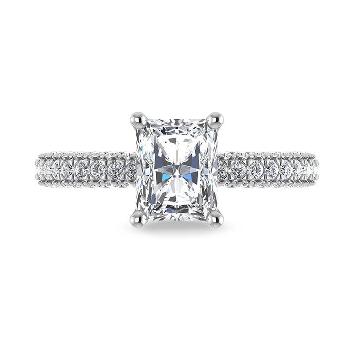 14K White Gold Lab Grown Diamond 3 Ct.Tw.  Radiant Shape Halo Engagement Ring (IGI Certified Center 2ct)