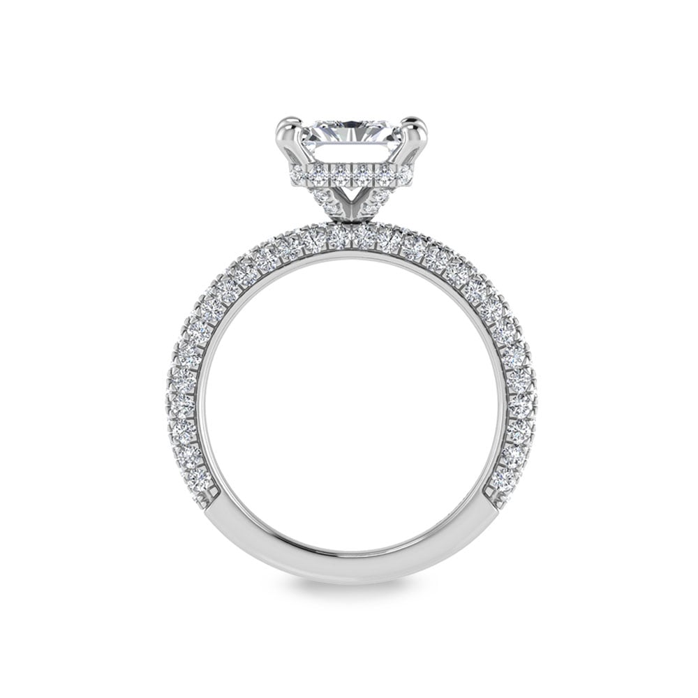 14K White Gold Lab Grown Diamond 4 Ct.Tw.  Radiant Shape Halo Engagement Ring (IGI Certified Center 3ct)
