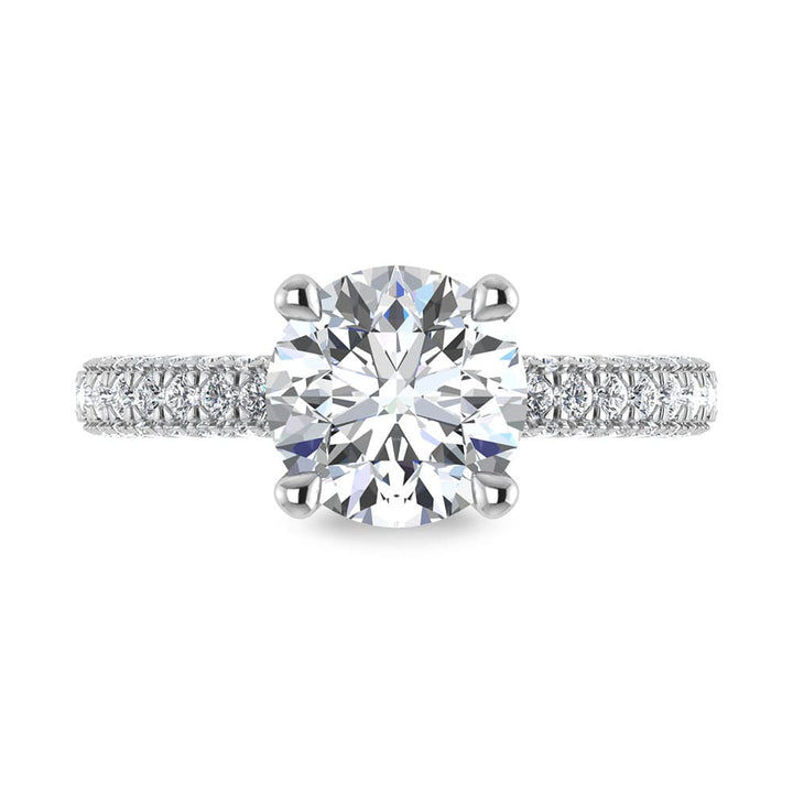 14K White Gold Lab Grown Diamond 4 Ct.Tw.  Round Shape Halo Engagement Ring (IGI Certified Center 3ct)
