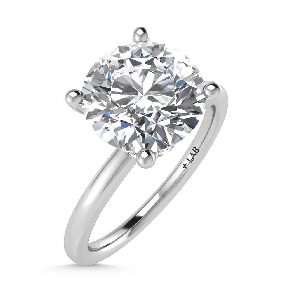 14K White Gold Lab Grown Diamond 2 1//20 Ct.Tw. Round Shape Halo Engagement Ring (IGI Certified Center 2ct)