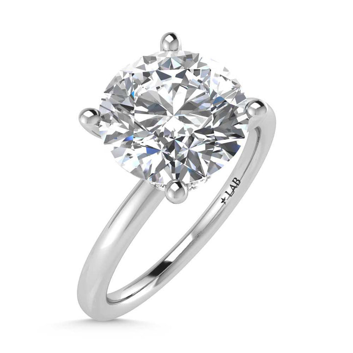 14K White Gold Lab Grown Diamond 2 1//20 Ct.Tw. Round Shape Halo Engagement Ring (IGI Certified Center 2ct)
