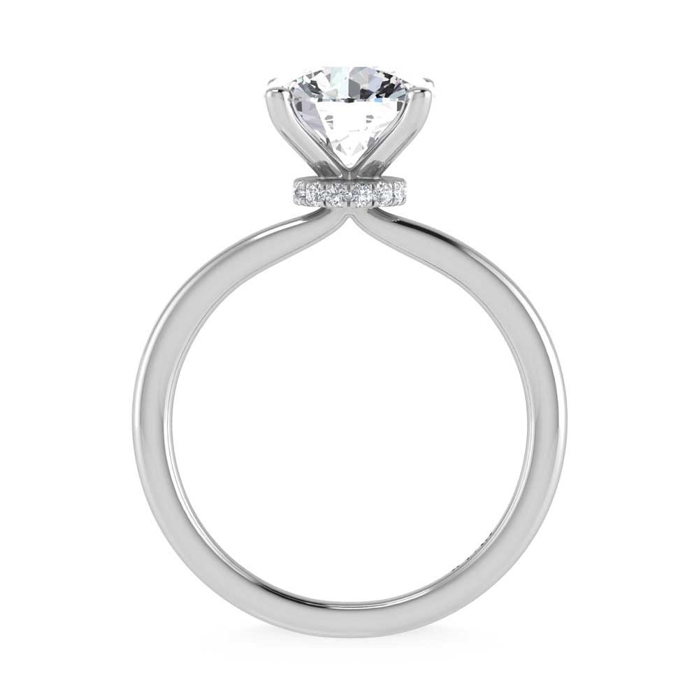 14K White Gold Lab Grown Diamond 2 1//20 Ct.Tw. Round Shape Halo Engagement Ring (IGI Certified Center 2ct)