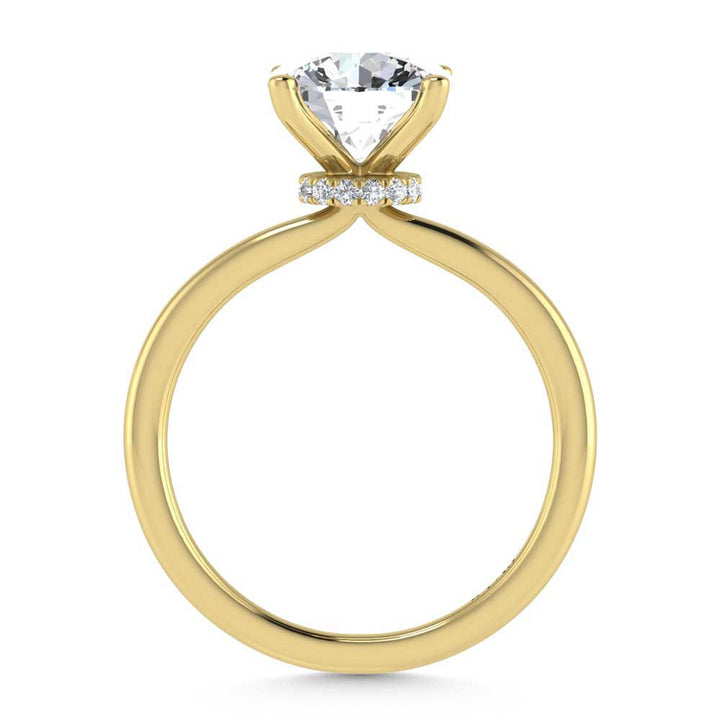 14K Yellow Gold Lab Grown Diamond 2 1//20 Ct.Tw. Round Shape Halo Engagement Ring (IGI Certified Center 2ct)