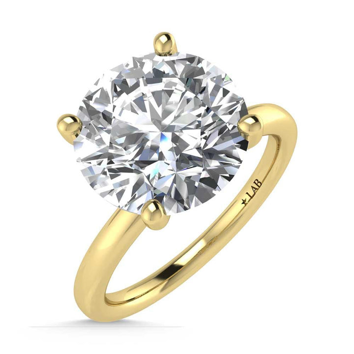14K Yellow Gold Lab Grown Diamond 3 1//20 Ct.Tw. Round Shape Halo Engagement Ring (IGI Certified Center 3ct)
