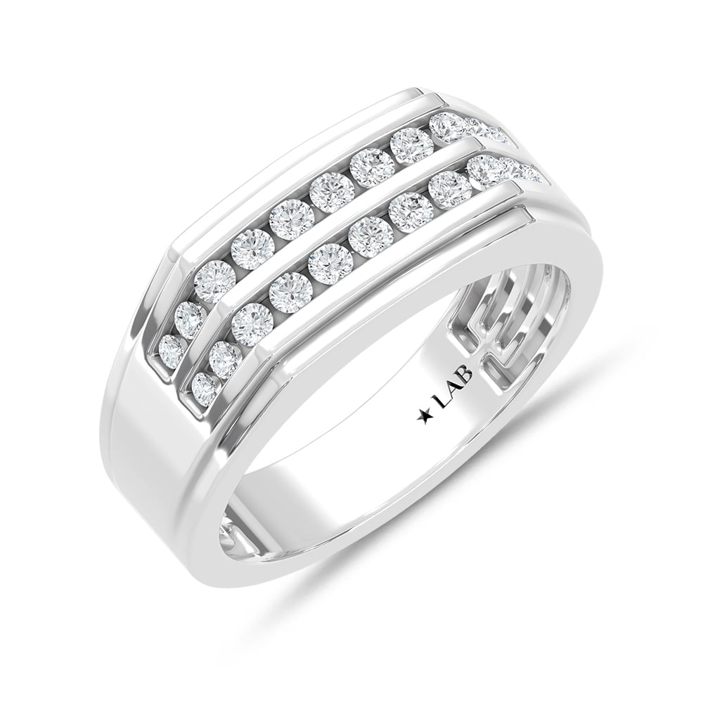 10K White Gold Diamond 1/2 Ct.Tw. Mens Band
