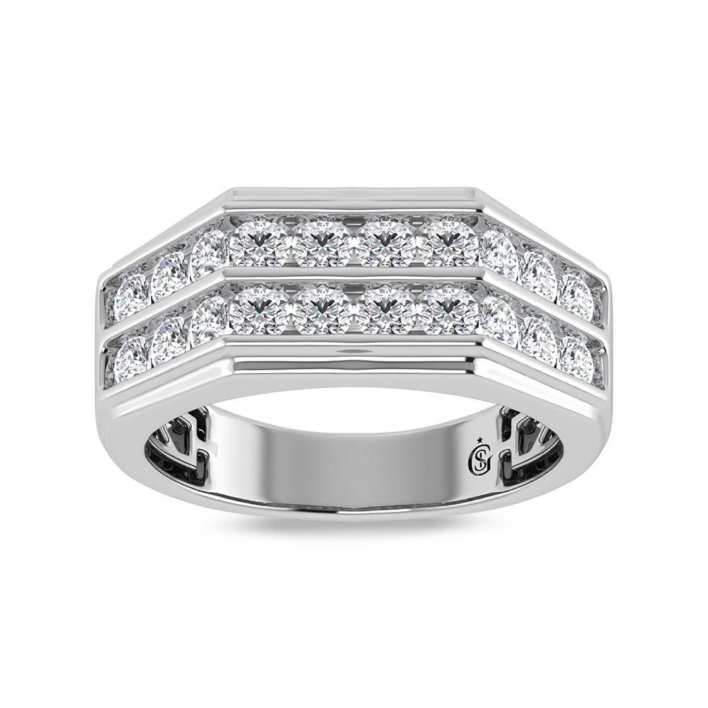 10K White Gold Lab Grown Diamond 2 Ct.Tw. Mens Band