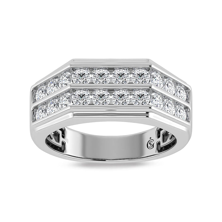 10K White Gold Lab Grown Diamond 2 Ct.Tw. Mens Band