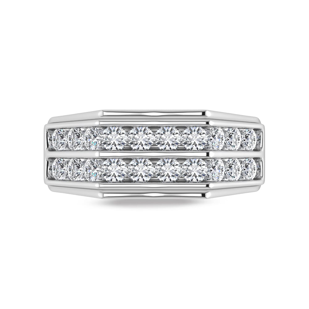 10K White Gold Lab Grown Diamond 2 Ct.Tw. Mens Band