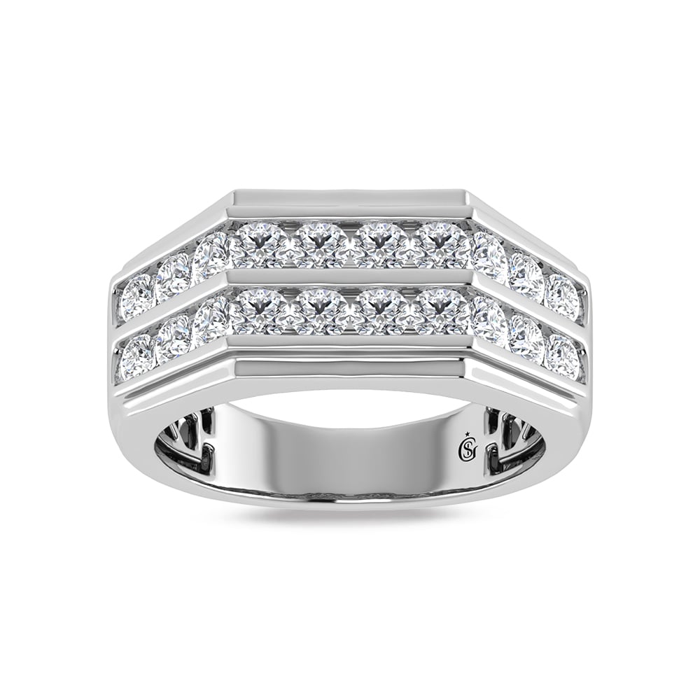 10K White Gold Lab Grown Diamond 1 Ct.Tw. Mens Band