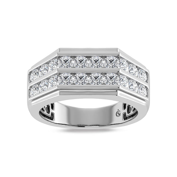 10K White Gold Lab Grown Diamond 1 Ct.Tw. Mens Band