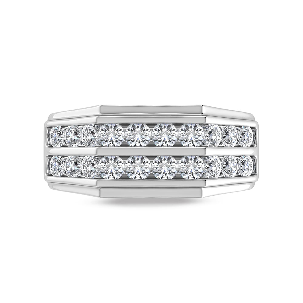 10K White Gold Lab Grown Diamond 1 Ct.Tw. Mens Band
