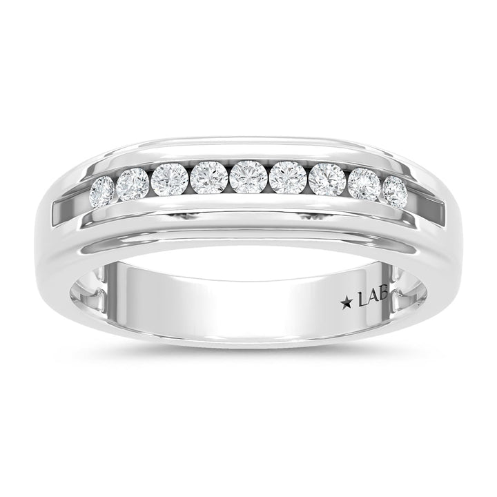 10K White Gold Diamond 1/4 Ct.Tw. Mens Band