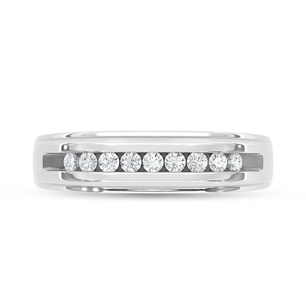 10K White Gold Diamond 1/4 Ct.Tw. Mens Band