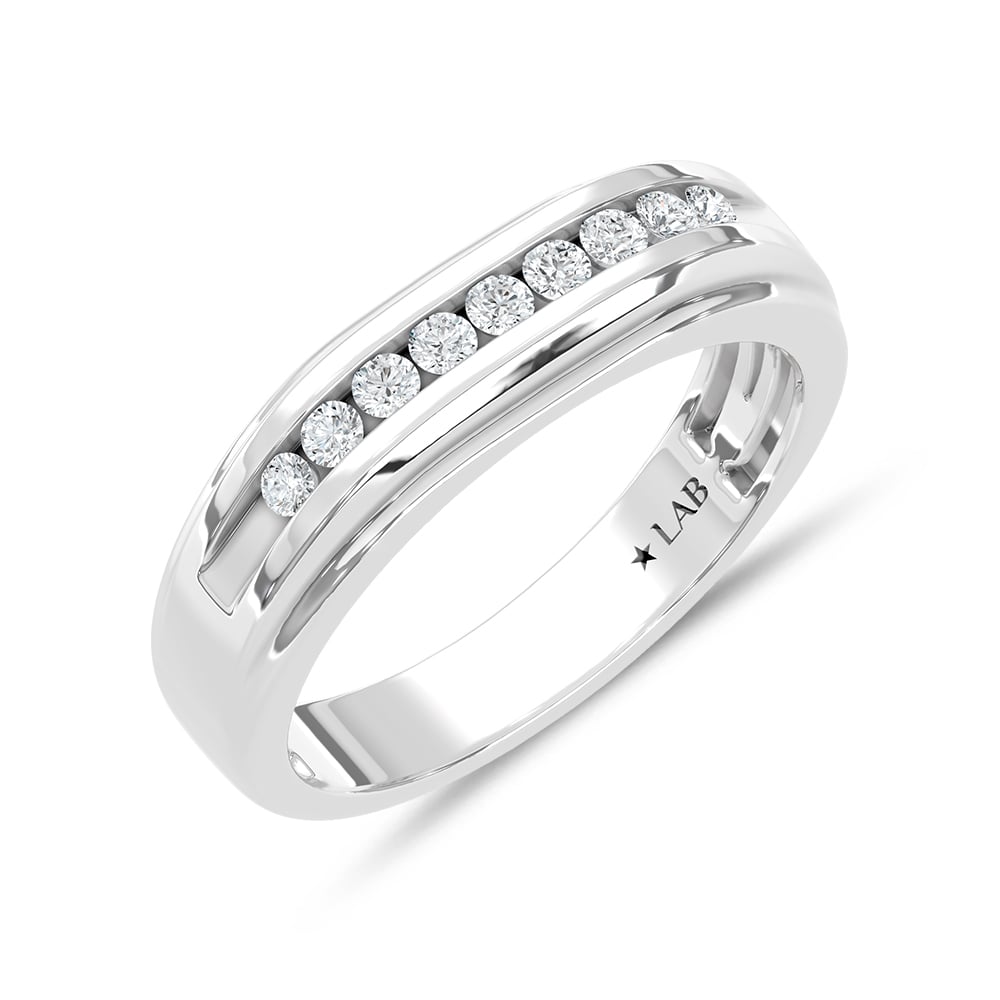 10K White Gold Diamond 1/4 Ct.Tw. Mens Band