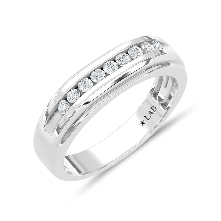 10K White Gold Diamond 1/4 Ct.Tw. Mens Band
