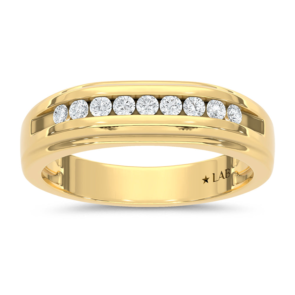 10K Yellow Gold Diamond 1/4 Ct.Tw. Mens Band