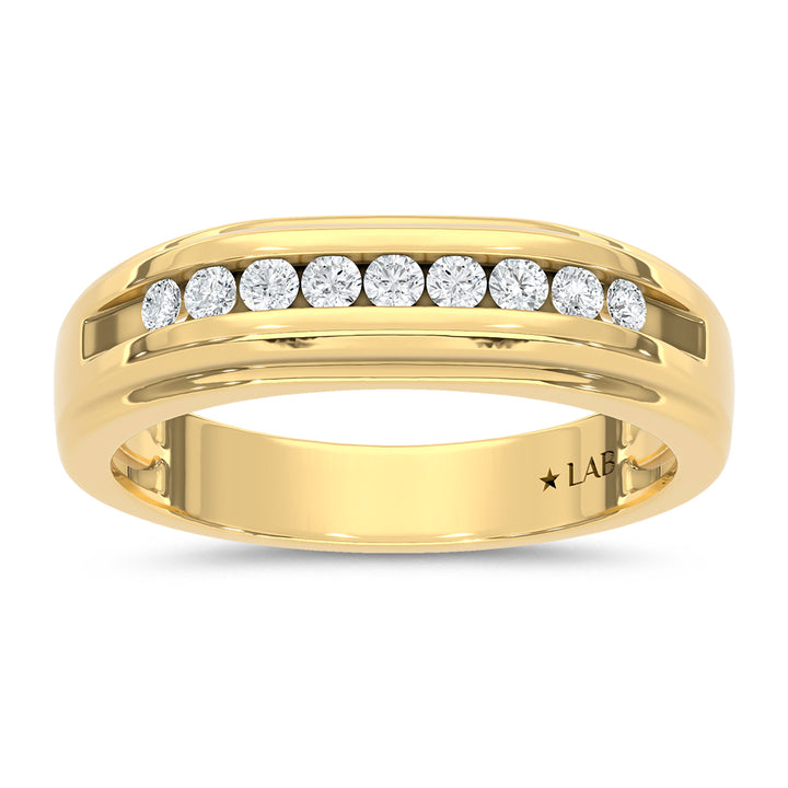 10K Yellow Gold Diamond 1/4 Ct.Tw. Mens Band