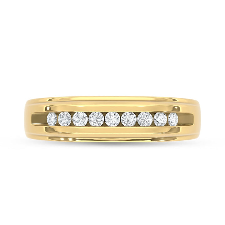 10K Yellow Gold Diamond 1/4 Ct.Tw. Mens Band