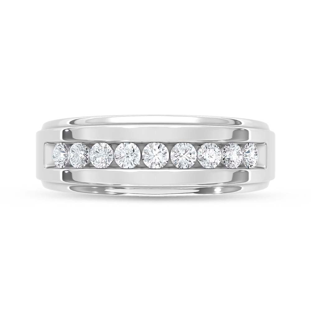 10K White Gold Diamond 1/2 Ct.Tw. Mens Band