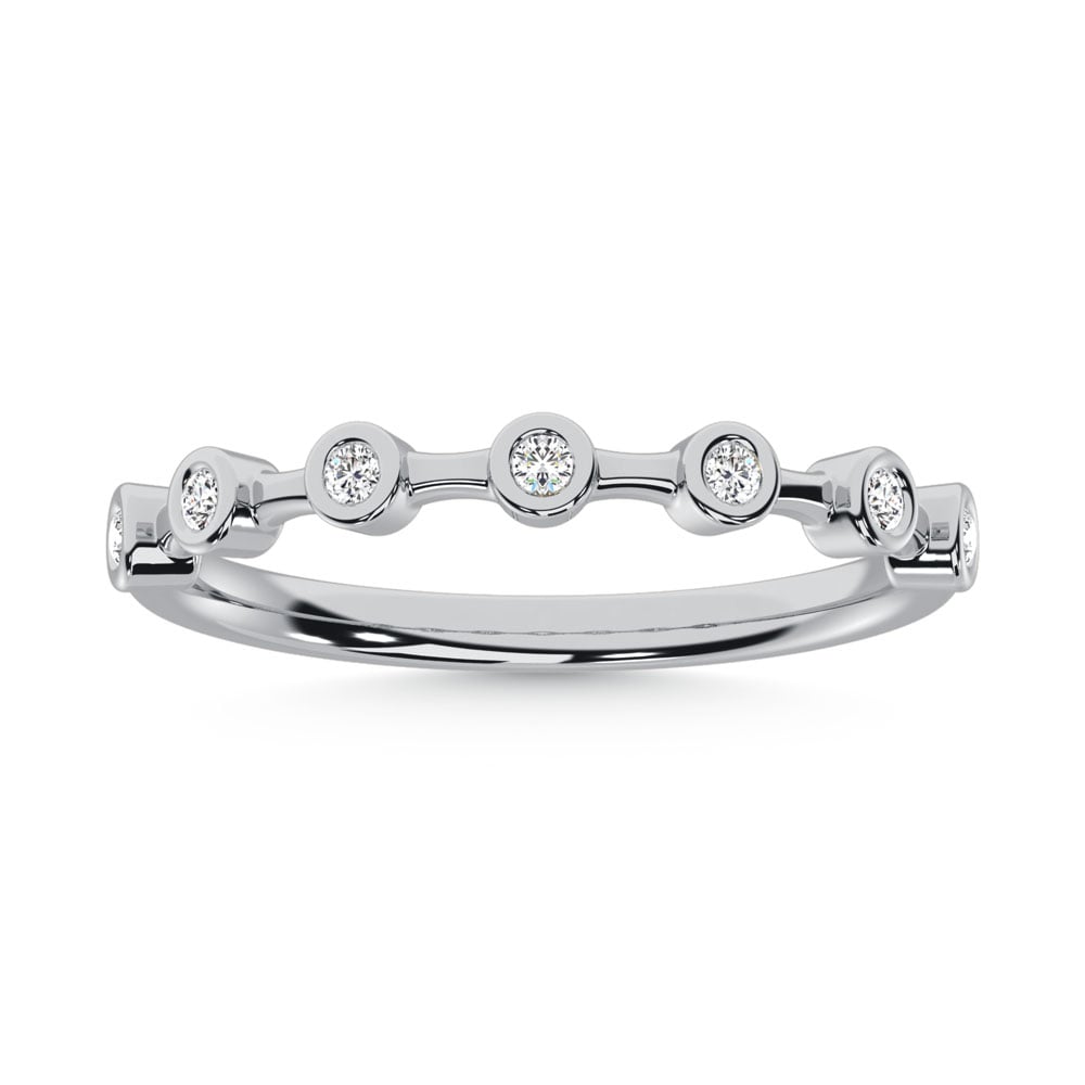 10K White Gold Lab Grown Diamond 1/10 Ct.Tw. Stackable Band