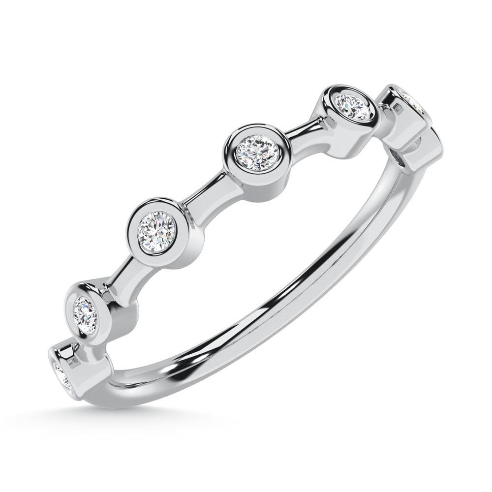 10K White Gold Lab Grown Diamond 1/10 Ct.Tw. Stackable Band