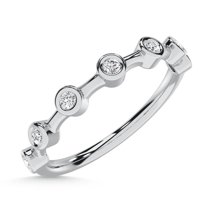 10K White Gold Lab Grown Diamond 1/10 Ct.Tw. Stackable Band