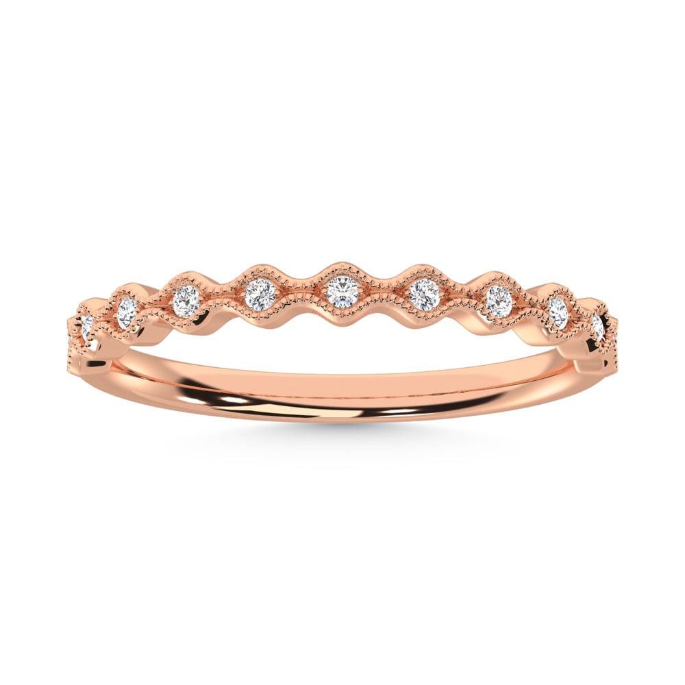 10K Rose Gold Lab Grown Diamond 1/10 Ct.Tw. Stackable Band