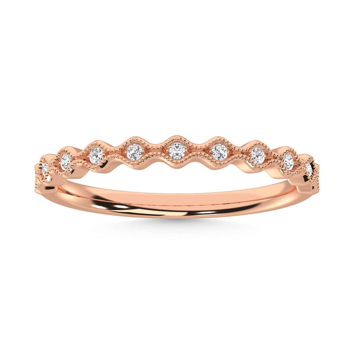 10K Rose Gold Lab Grown Diamond 1/10 Ct.Tw. Stackable Band