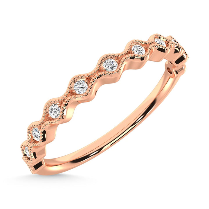 10K Rose Gold Lab Grown Diamond 1/10 Ct.Tw. Stackable Band