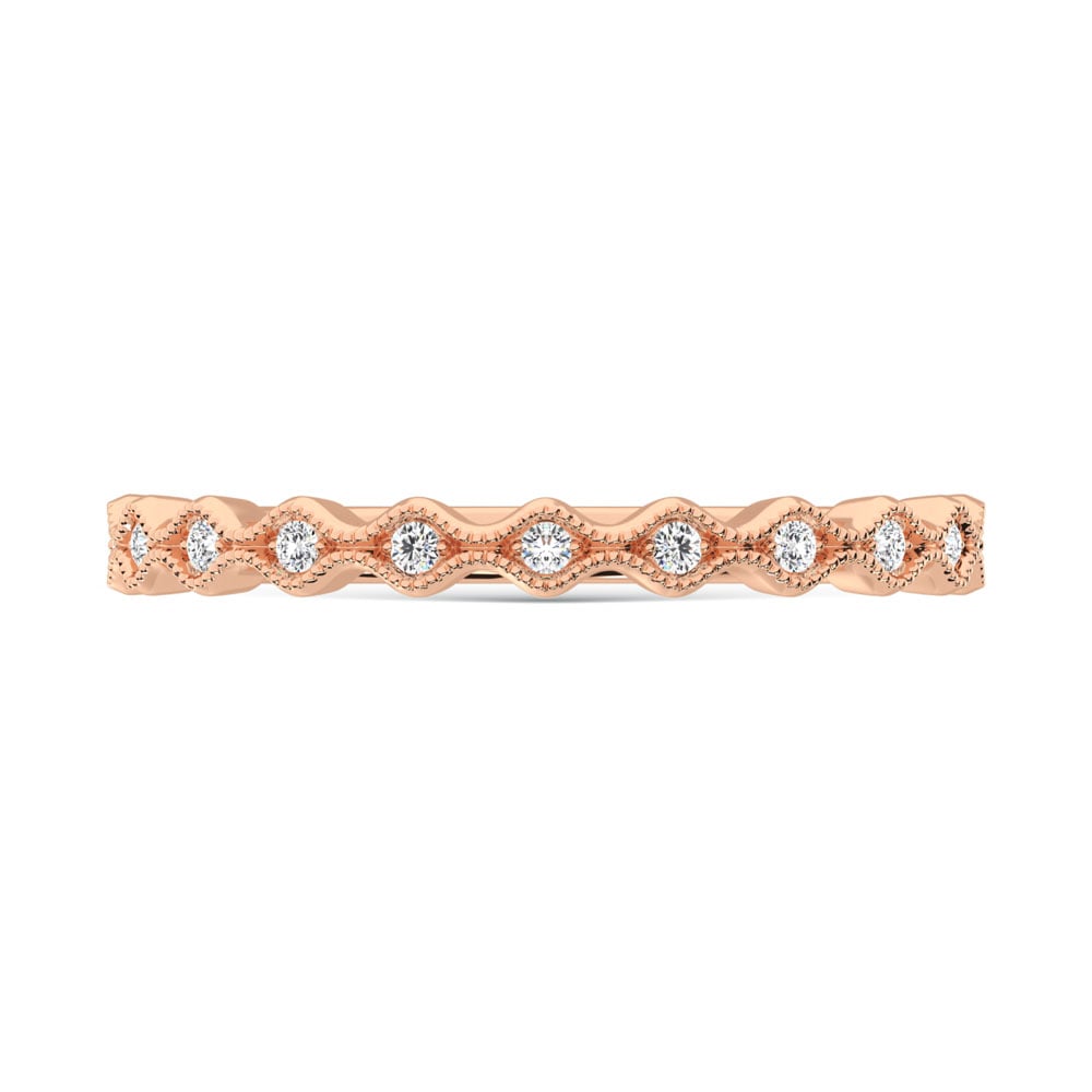 10K Rose Gold Lab Grown Diamond 1/10 Ct.Tw. Stackable Band