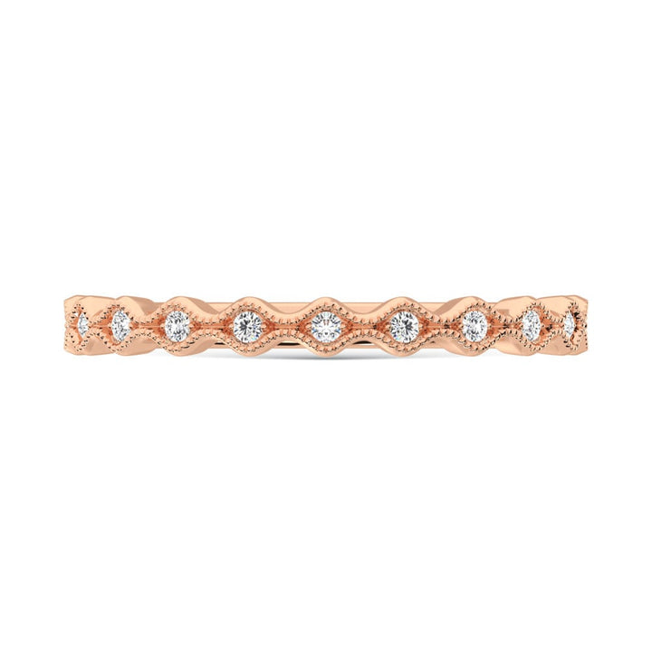 10K Rose Gold Lab Grown Diamond 1/10 Ct.Tw. Stackable Band