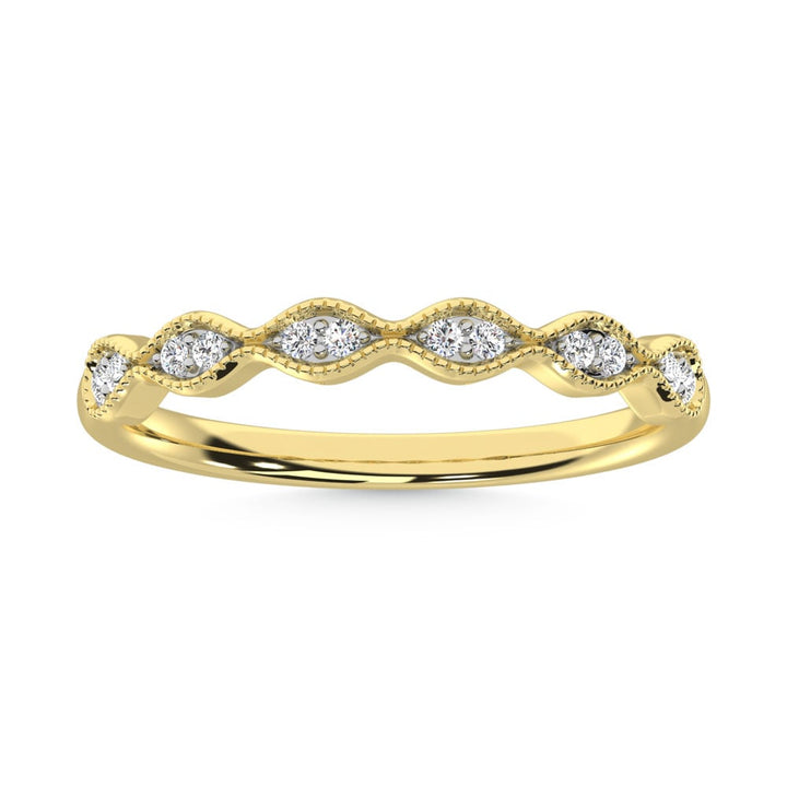 10K Yellow Gold Lab Grown Diamond 1/10 Ct.Tw. Stackable Band